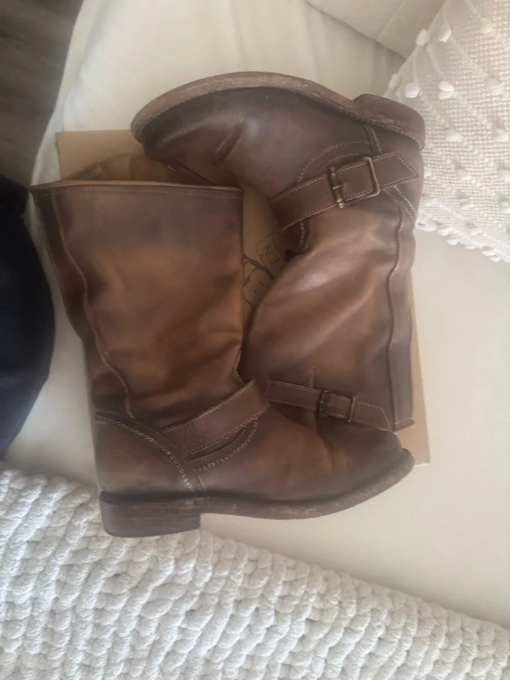 Freebird by Steven CROSBY MOTO BIKER BOOTS NIB Gray Brown - Picture 9 of 11